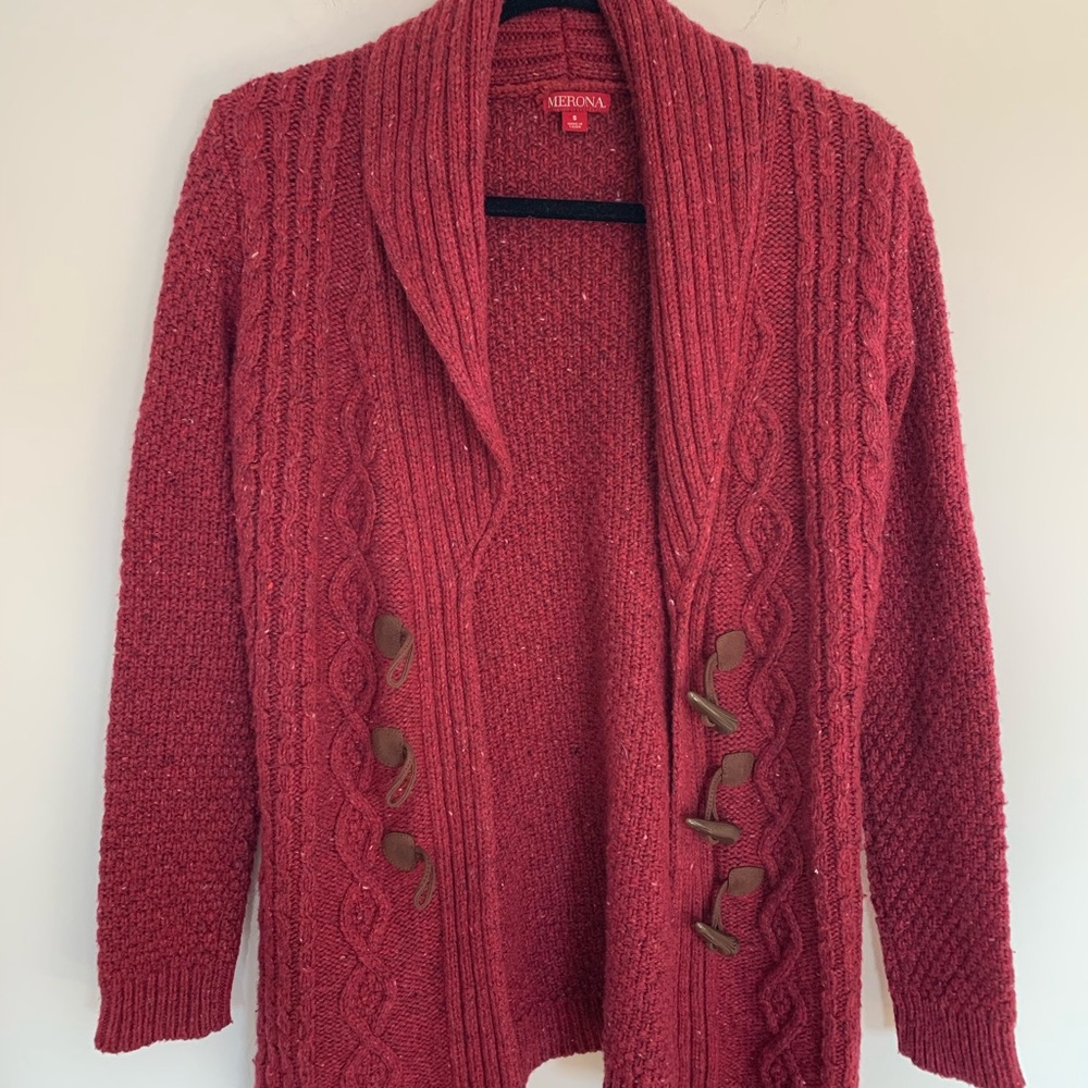 Merona Women's Deep Red Cardigan Sweater